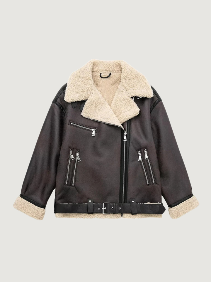 Aviara™ | Chaqueta Biker | Abrigo de Invierno Cálido y Lujoso