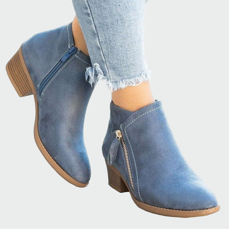 Claudia - Botas de cuero ortopédicas premium con tacón cómodo