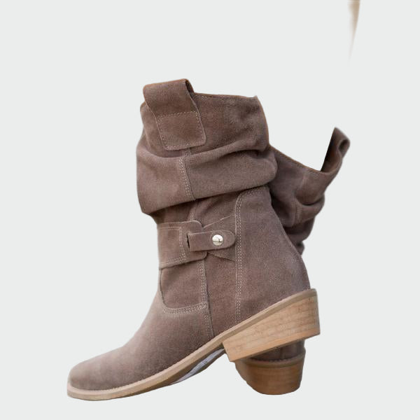 Eva - Botas Casuales de Gamuza Suave Con Detalle Moderno