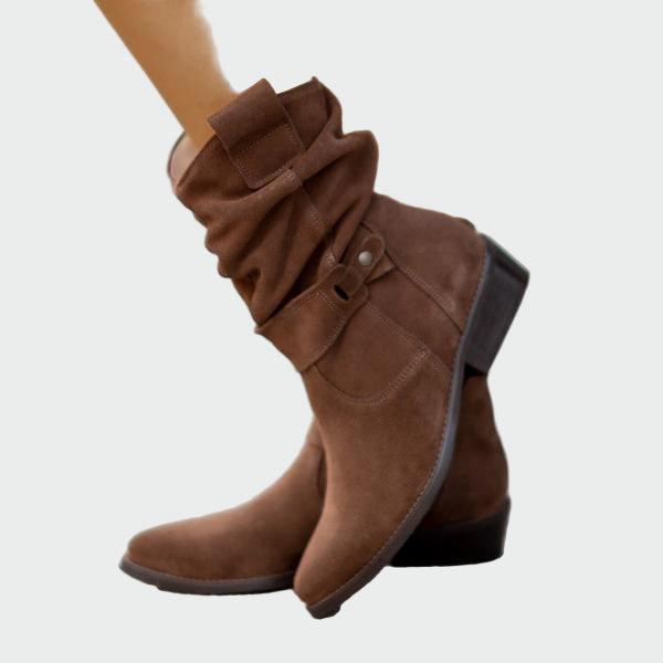 Eva - Botas Casuales de Gamuza Suave Con Detalle Moderno