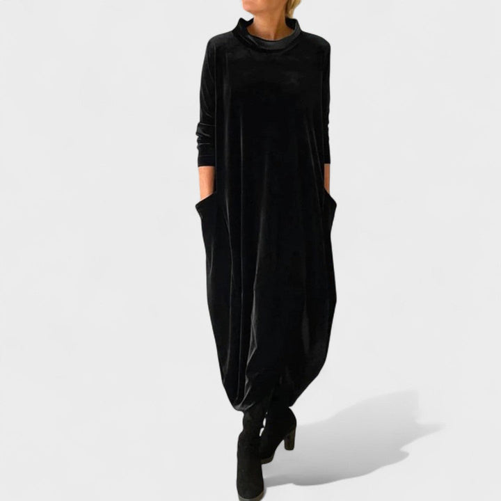 Zoe | Elegante Vestido de Terciopelo con Bolsillos
