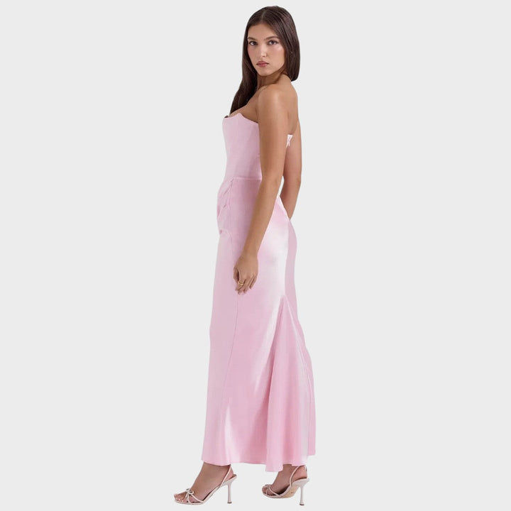 Flora - Vestido de Satén Con Top Incorporado