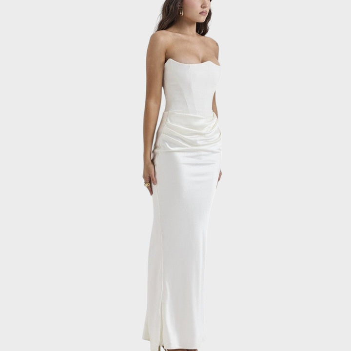 Flora - Vestido de Satén Con Top Incorporado