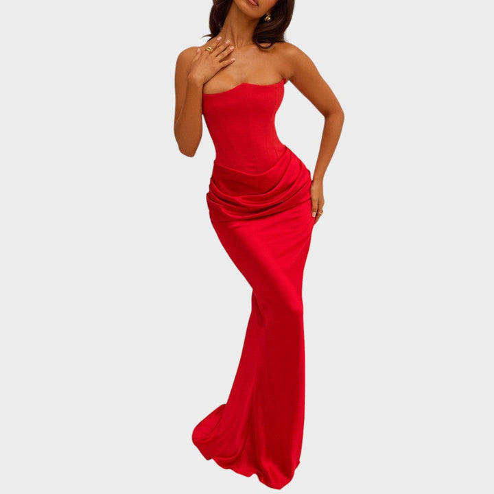 Flora - Vestido de Satén Con Top Incorporado
