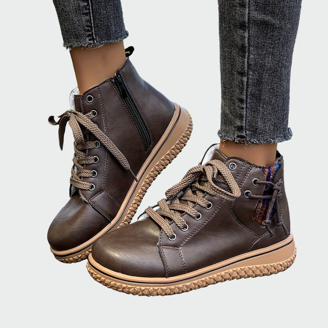 Inés - Botas Ortopédicas De Cuero Con Caña Baja Modernas