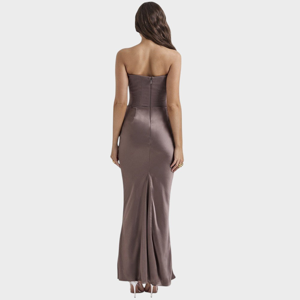 Flora - Vestido de Satén Con Top Incorporado