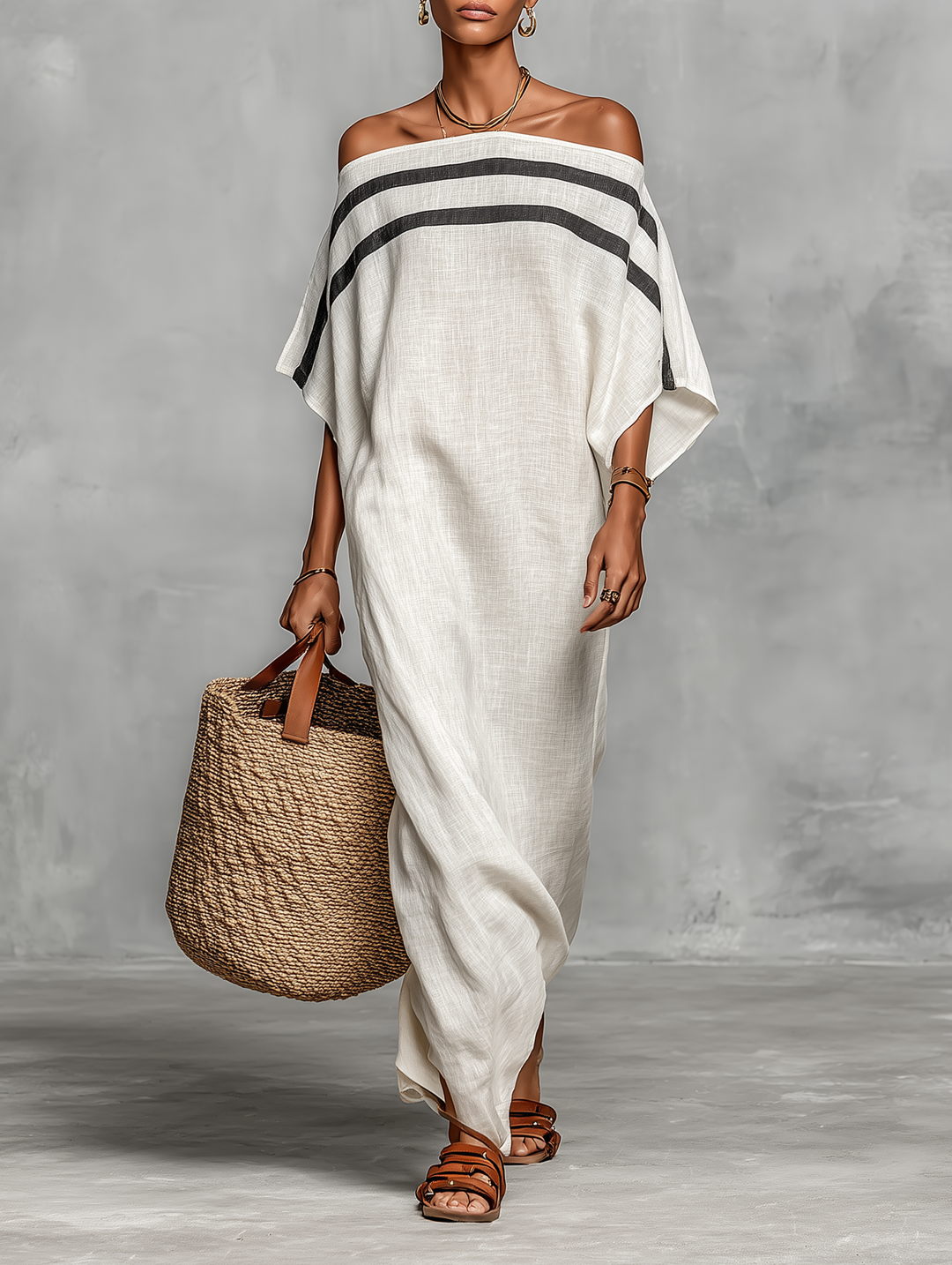 Vestido Maxi de Lino Minimalista