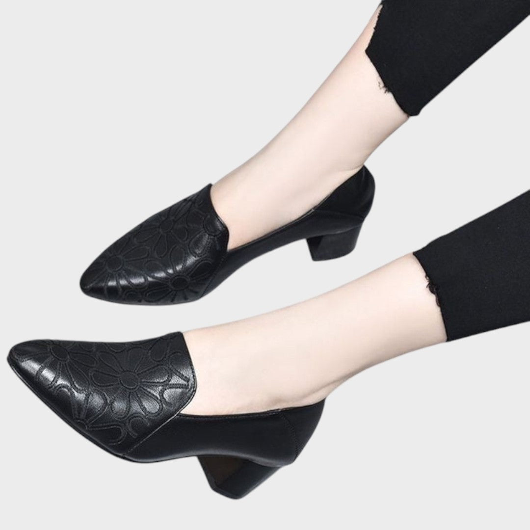 Elena | Zapatos de Cuero Con Bardados