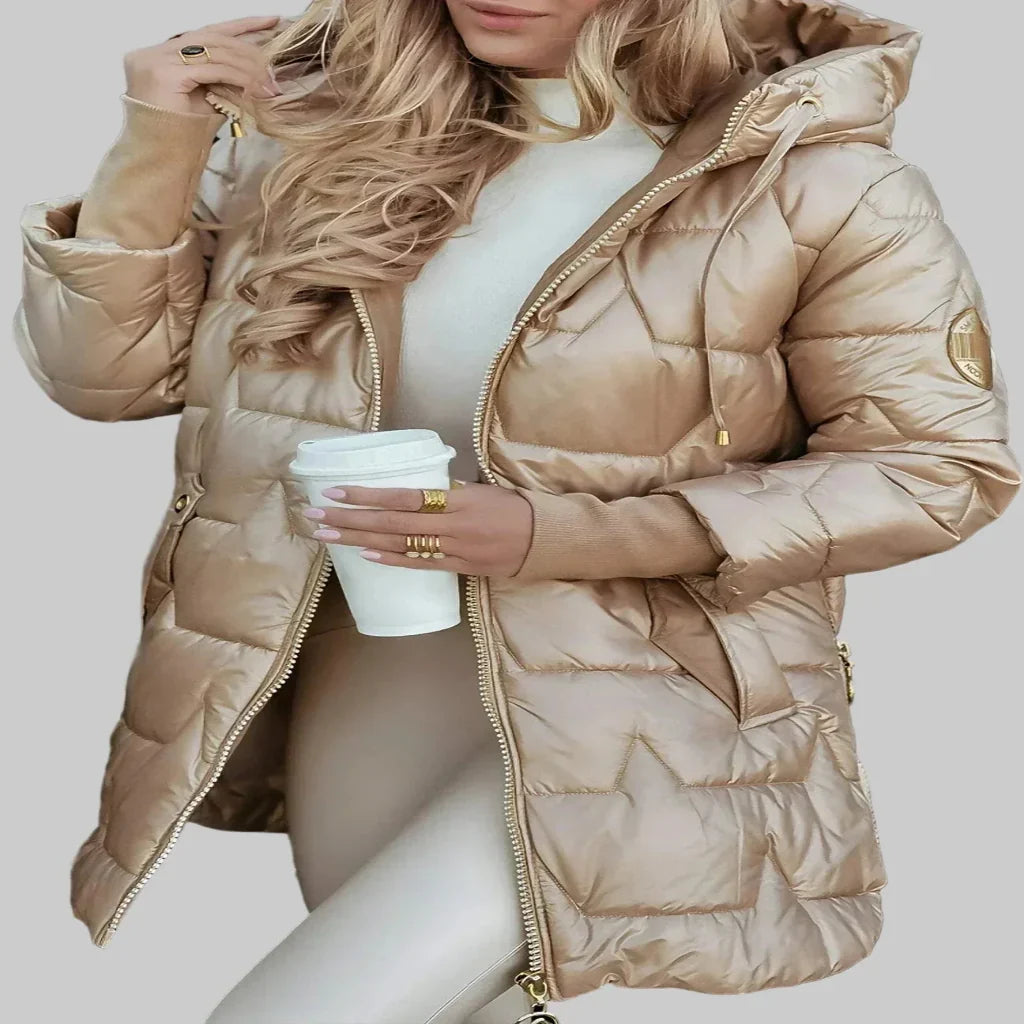 Nora - Abrigo Elegante de Invierno con Capucha y Acolchado